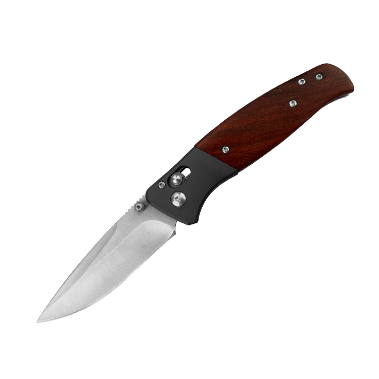 High-End Wooden Pivot Lock Pocket Knife