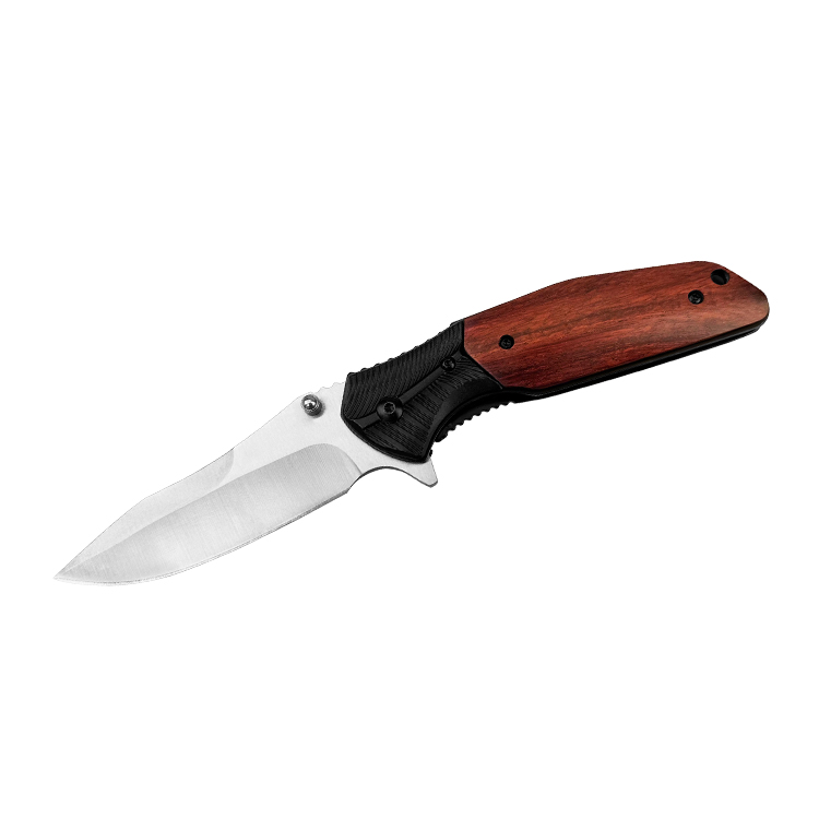 Aluminum And Wooden Handle Pocket Folding Knife