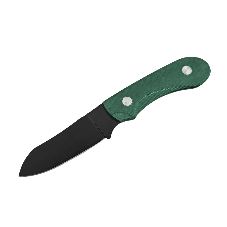 Green G10 Handle Fixed Blade Hunting Knife Small