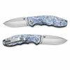 Blue Camo Pattern Folding Pocket Knife