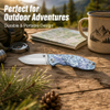 Blue Camo Pattern Folding Pocket Knife