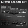 Svega Bat-Style Dual-Blade Folding Knife - 420 Stainless Steel Blade, Aluminum Wing Handle, Tactical Pocket Knife for EDC & Survival
