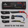 Svega HKS010 3-Piece Outdoor Survival Set - 420 Steel Machete, Tactical Axe, Fixed Blade Hunter Knife with Parachute Cord Wrapped Handles