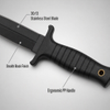 Professional Black Tactical Fixed Blade Knife with 3Cr13 Steel & Ridged PP Handle