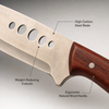 Professional Outdoor Survival Machete Fixed Blade Knife with Wooden Handle & Blade Cutouts