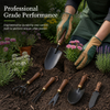 Svega Premium 6-Piece Garden Tool Set with Walnut Wood Handles & Leather Lanyards