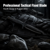 Professional Black Tactical Fixed Blade Knife with 3Cr13 Steel & Ridged PP Handle