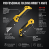 Svega 22155 Professional Folding Utility Knife - SK5 High-Carbon Steel Blade, Safety Button Lock Design, Quick-Change Blade Device with Pocket Clip