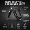 Svega GK035 Multi-functional Carabiner Knife - Lightweight Aluminum Body, Stainless Steel Folding Blade, Screw-Lock Carabiner with Bottle Opener for Hiking & EDC