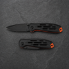 Svega Tactical Folding Knife - 3Cr13 Stainless Steel Blade, Ventilated G10 Handle with Orange Liner, EDC Pocket Knife with Nylon Sheath