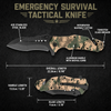 Svega 845D Tactical Folding Knife - Digital Camo Aluminum Handle, 420 Stainless Steel Blade, Emergency Survival Tool with Seatbelt Cutter & Glass Breaker