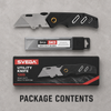 Svega 1205 Professional Folding Utility Knife - SK5 High-Carbon Steel Blade, Aluminum Handle with Pocket Clip