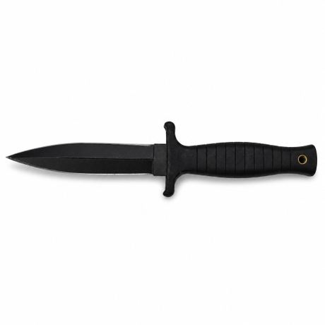 Professional Black Tactical Fixed Blade Knife with 3Cr13 Steel & Ridged PP Handle