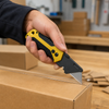 Svega 22155 Professional Folding Utility Knife - SK5 High-Carbon Steel Blade, Safety Button Lock Design, Quick-Change Blade Device with Pocket Clip