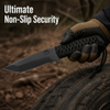 Tactical Paracord Wrapped Fixed Blade Knife with Tanto Blade & Serrated Edge