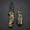 Svega 845D Tactical Folding Knife - Digital Camo Aluminum Handle, 420 Stainless Steel Blade, Emergency Survival Tool with Seatbelt Cutter & Glass Breaker