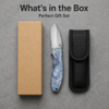 Blue Camo Pattern Folding Pocket Knife