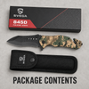 Svega 845D Tactical Folding Knife - Digital Camo Aluminum Handle, 420 Stainless Steel Blade, Emergency Survival Tool with Seatbelt Cutter & Glass Breaker