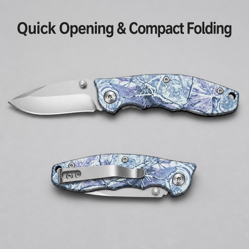 Quick opening and compact folding pocket knife